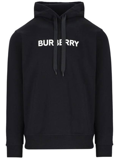 Logo Print Hoodie Black - BURBERRY - BALAAN 2