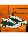 Bouncing Sneakers Mesh Suede Goatskin & Vert Cactus Blanc - HERMES - BALAAN 4