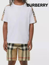 Kids Vintage Check Panel Cotton Short Sleeve T Shirt White 8054142 - BURBERRY - BALAAN 6