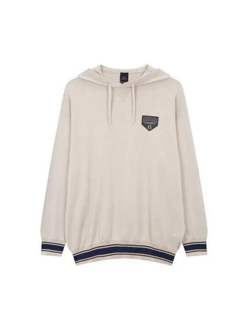 Men s Logo Patch Over Hood Knit Beige 271605 - ARMANI EXCHANGE - BALAAN 1