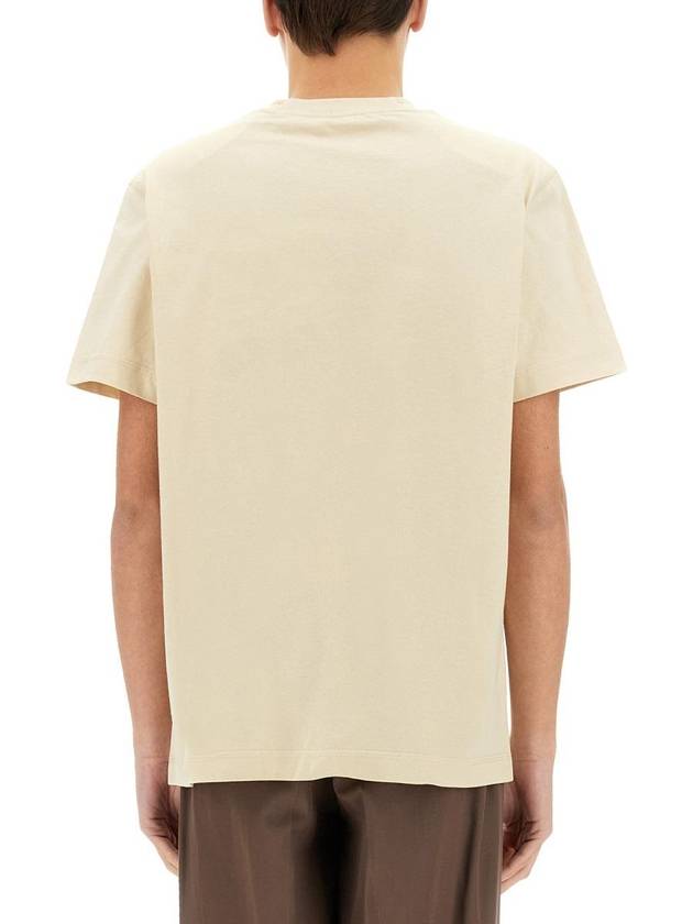 Check Label Cotton Short Sleeve T-Shirt Beige - BURBERRY - BALAAN 4