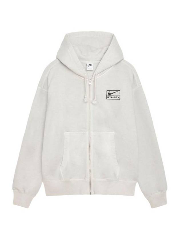 Pigment Dyed Fleece Zip-Up Hoodie Light Bone - NIKE - BALAAN 1