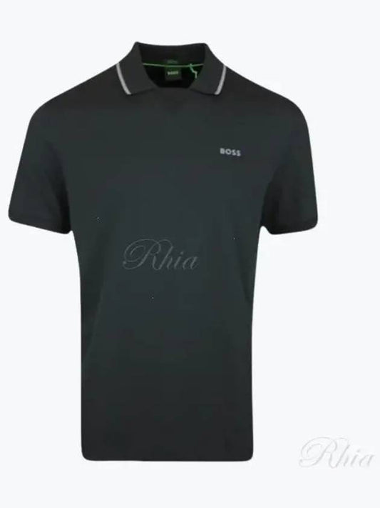 Logo Print Cotton Polo Shirt Black - HUGO BOSS - BALAAN 2