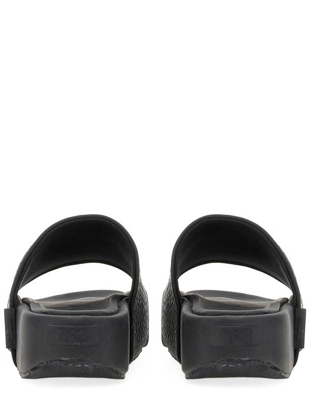 Logo Slide Leather Slippers Black - Y-3 - BALAAN 3