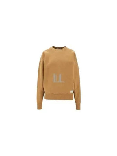 Crew Neck Sweatshirt Dark Beige - SAINT LAURENT - BALAAN 2