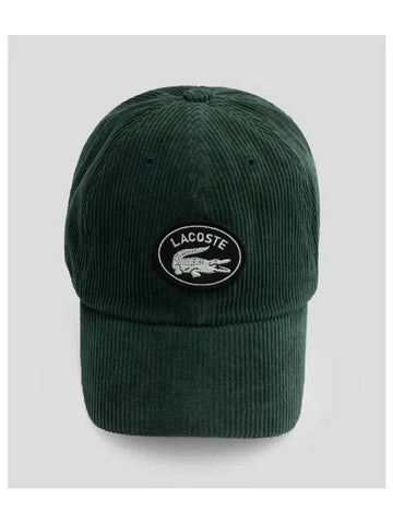 Musinsa Edition Corduroy Baseball Cap Dark Green - LACOSTE - BALAAN 1