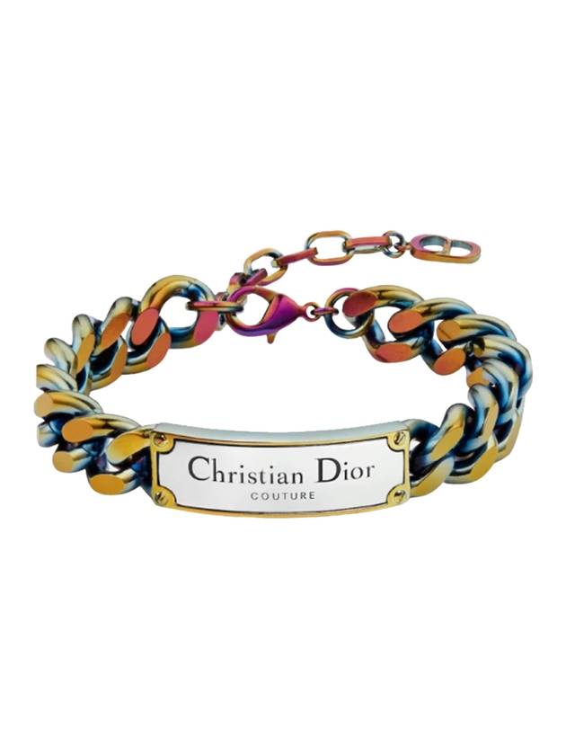 Chain Link Iridescent Finish Brass Bracelet - DIOR - BALAAN 1