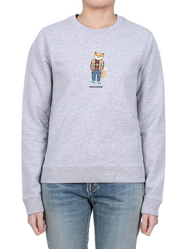 Women's Dress Fox Printing Sweatshirt Grey - MAISON KITSUNE - BALAAN 2