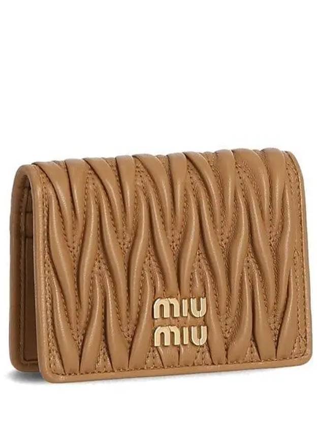 Matelasse Nappa Leather Card Wallet Brown - MIU MIU - BALAAN 2