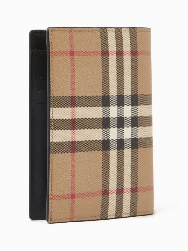 Checked Leather Passport Wallet Beige - BURBERRY - BALAAN 4