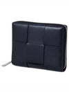 Cassette Zipper Leather Coin Purse Black - BOTTEGA VENETA - BALAAN 2