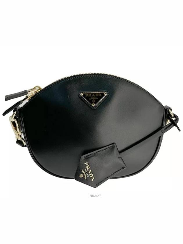 Leather Mini Shoulder Bag Black - PRADA - BALAAN 3