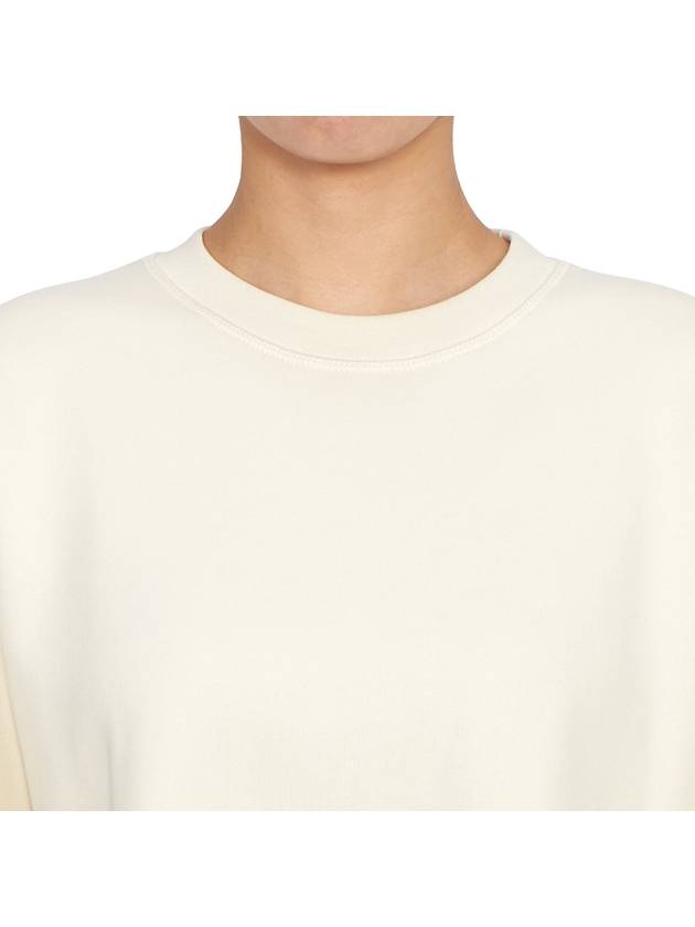 Women's Crew Neck Back Logo Sweatshirt Ivory - GANNI - BALAAN 7