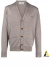 Embroidery Logo Fine Wool Cardigan Grey - VIVIENNE WESTWOOD - BALAAN 2