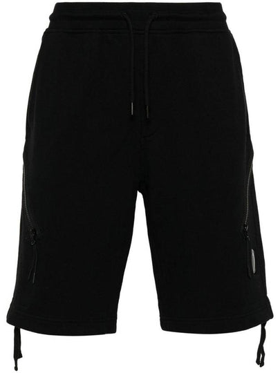 Diagonal Raised Fleece Zipped Pocket Shorts Black - CP COMPANY - BALAAN 2