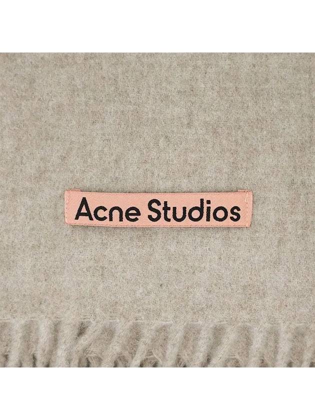 Logo Wool Fringe Scarf Oatmeal Melange - ACNE STUDIOS - BALAAN 3