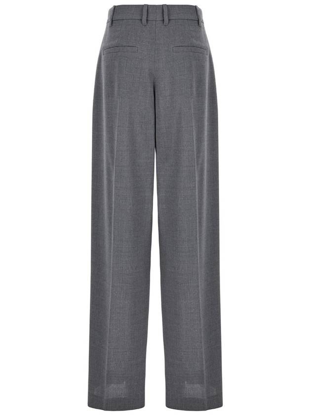 Grey Pants With Belt Loops In Wool Woman - BRUNELLO CUCINELLI - BALAAN 2