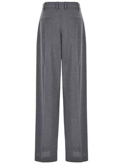 Grey Pants With Belt Loops In Wool Woman - BRUNELLO CUCINELLI - BALAAN 2