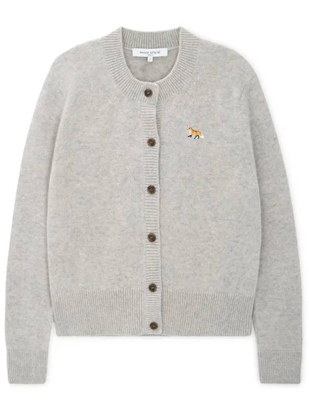 Women s Baby Fox Light Gray Melange Cardigan LW00508KT1006 LGM - MAISON KITSUNE - BALAAN 3