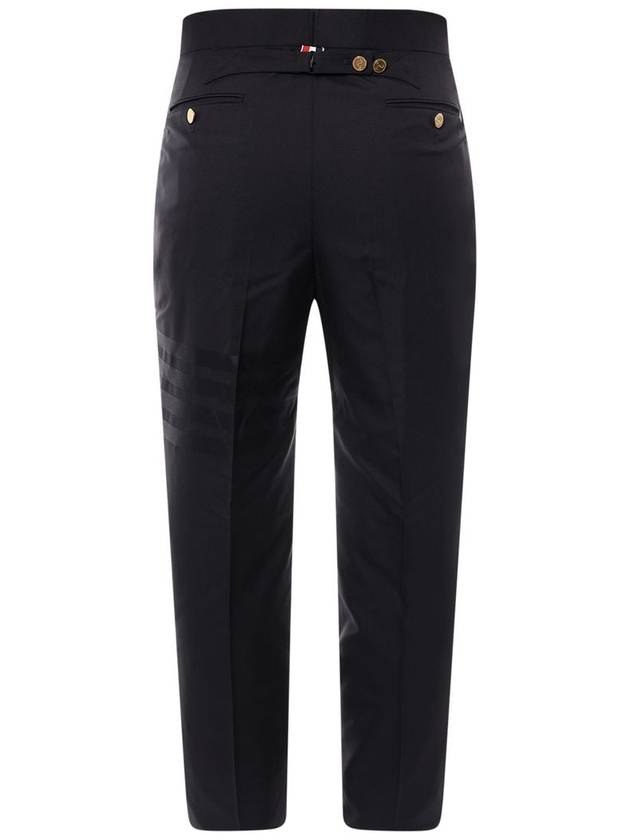 Diagonal Plain Weave Classic Wool Slacks Navy - THOM BROWNE - BALAAN 3