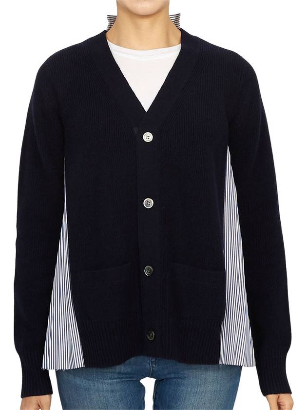 Women s Wool Cardigan Navy - SACAI - BALAAN 4