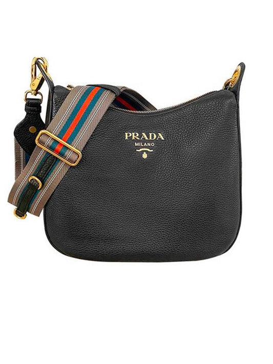 Vitello Phoenix Shoulder Bag Black - PRADA - BALAAN 1