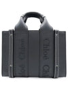 Woody Logo Calf Leather Mini Tote Bag Black - CHLOE - BALAAN 3