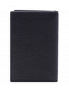 Vitello Triangle Logo Saffiano Flap Card Wallet Black - PRADA - BALAAN 5