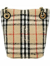 Vintage Check Boucle Mini Lola Bucket Bag Beige - BURBERRY - BALAAN.