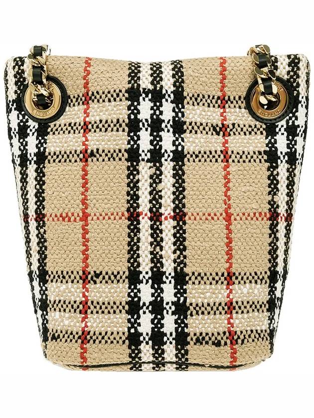 Vintage Check Boucle Mini Lola Bucket Bag Beige - BURBERRY - BALAAN 4