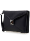 One-Stud Nappa Leather Clutch Bag Black - VALENTINO - BALAAN 3