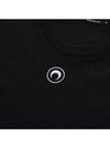 Organic Embroidered Moon Logo Cotton Short Sleeve T-Shirt Black - MARINE SERRE - BALAAN 4