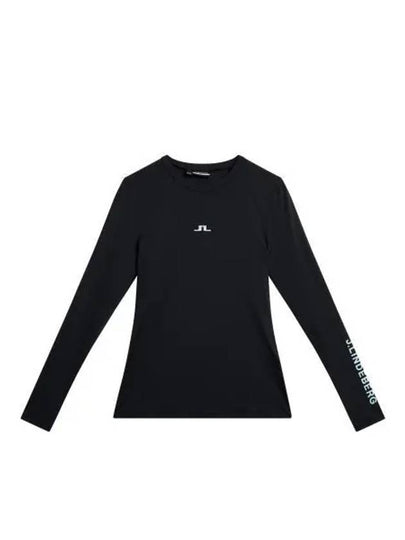 Tekla Slim Crew Neck Long Sleeve T-Shirt Black - J.LINDEBERG - BALAAN 2