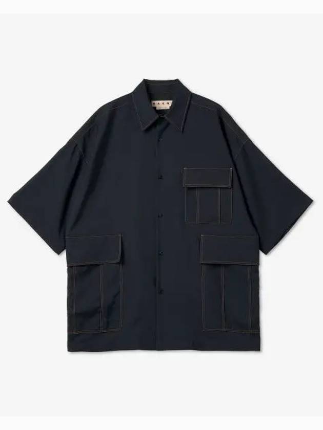 Tropical Wool Long Sleeve Shirt Blue - MARNI - BALAAN 2