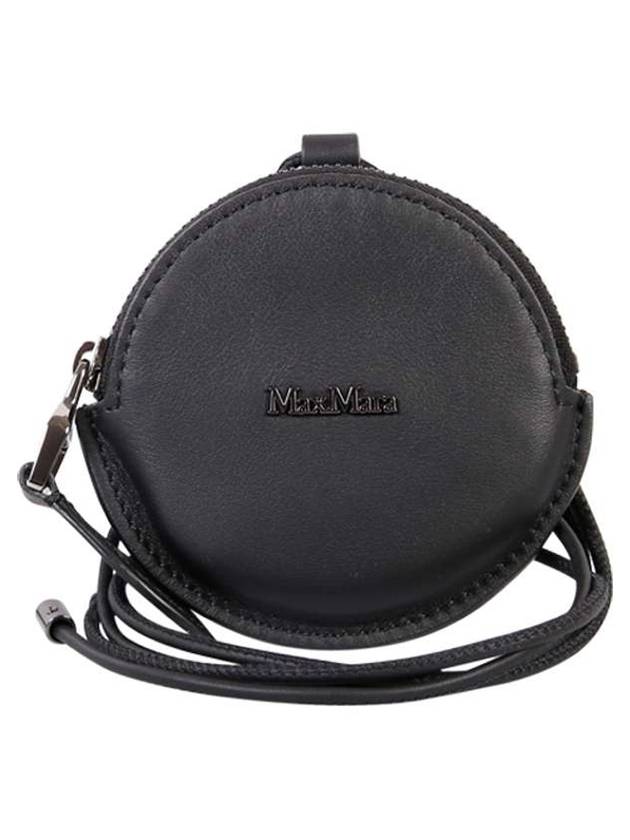 Destino logo neck holder coin purse black - MAX MARA - BALAAN.
