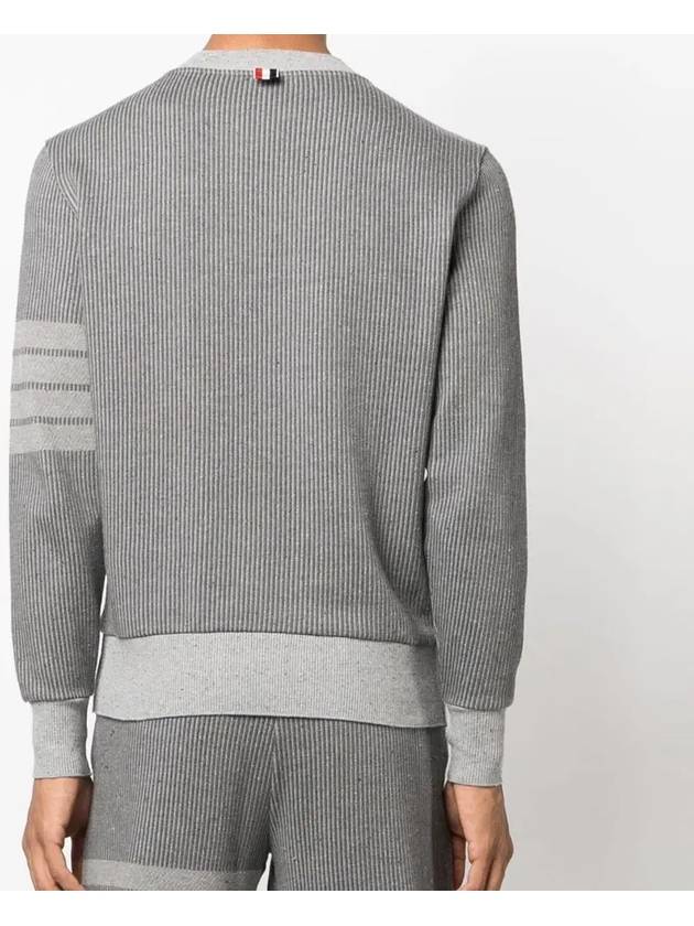 4 Bar Crew Neck Sweatshirt Grey - THOM BROWNE - BALAAN 5