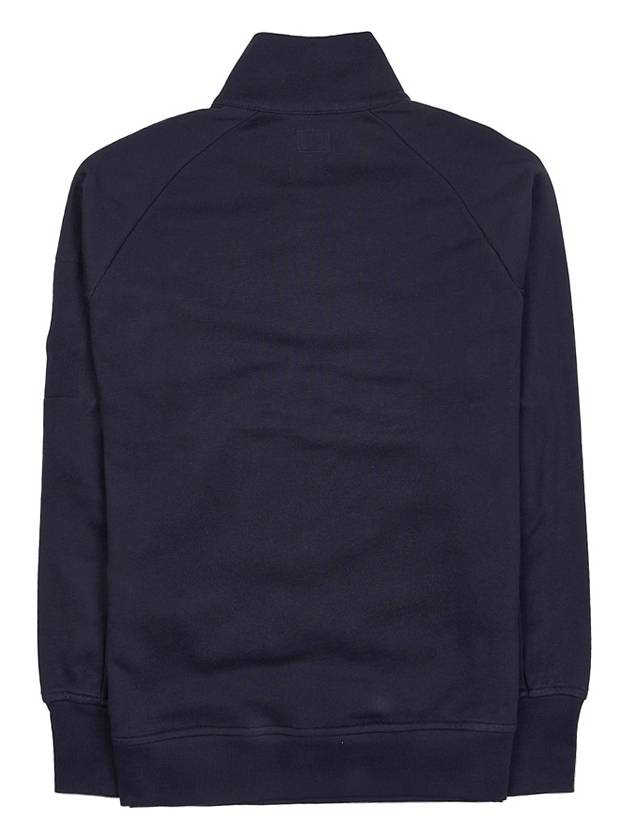 Diagonal Raised Fleece Quarter Zip-Up Sweatshirt Navy - CP COMPANY - BALAAN 3