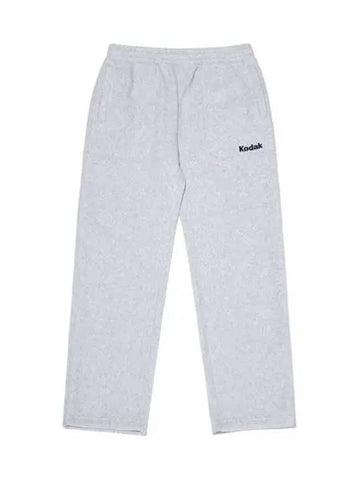 KODAK Microfleece semi wide fit string jogger pants white MELANGE - KODO - BALAAN 1