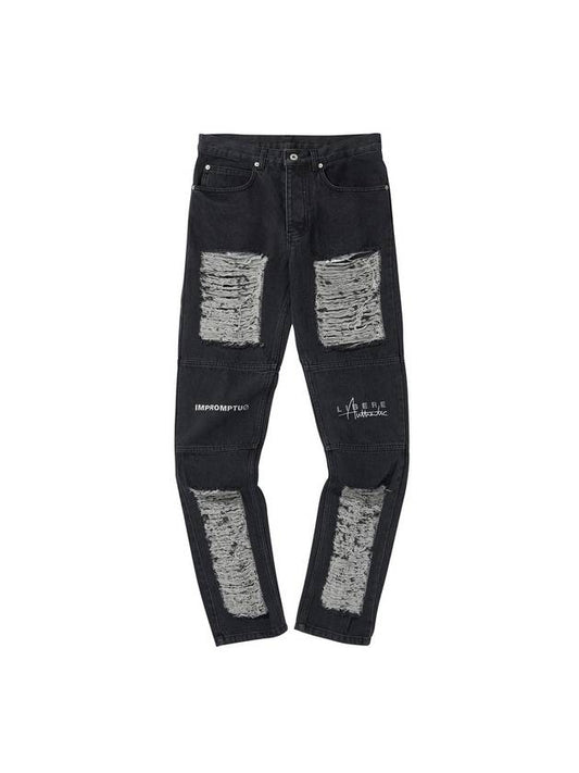 DAMAGE VER2 DENIMPANTS BLACK - LIBERE - BALAAN 2