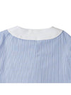 Women's Logo Patch Striped Crop Shirt Sky Blue - MIU MIU - BALAAN 8