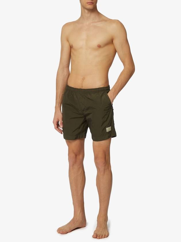 Eco-Chrome R Logo Patch Swim Shorts Green - CP COMPANY - BALAAN 3