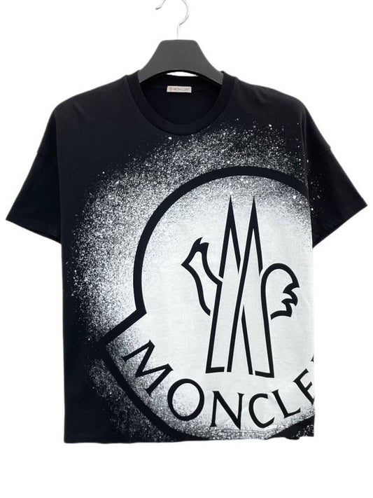 Grenoble Spray Logo Oversized Short Sleeve T-Shirt Black - MONCLER - BALAAN 2