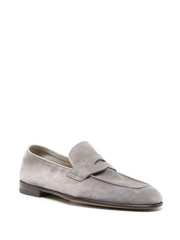 Suede Penny Slot Loafers Grey - BRUNELLO CUCINELLI - BALAAN 3