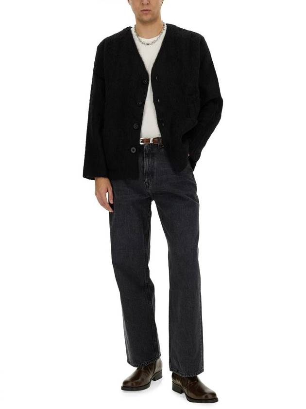 Mohair V-Neck Relaxed Fit Wool Cardigan Black - OUR LEGACY - BALAAN 3