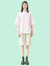 dyed striped short sleeve shirt light pink - VOYONN - BALAAN 1