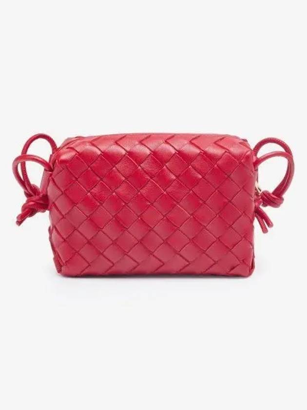 Intrecciato Loop Small Leather Cross Bag Apple Candy - BOTTEGA VENETA - BALAAN 2