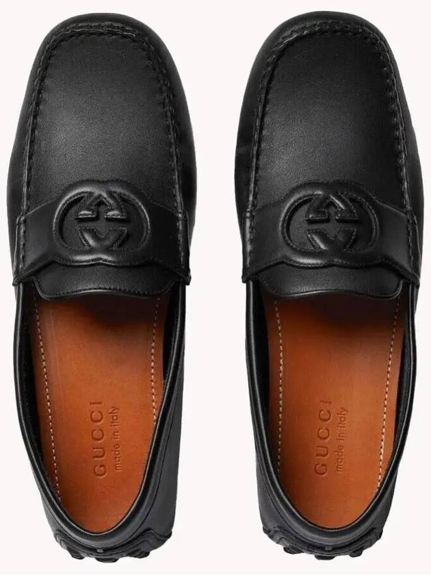 Interlocking G Cut Out Leather Driving Shoes Black - GUCCI - BALAAN 2