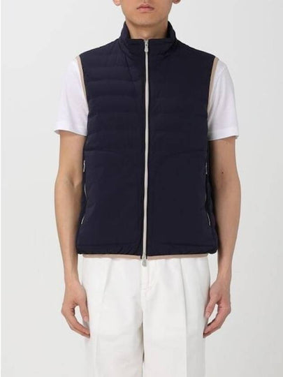 Men's Quilted Feather Down Vest Navy - BRUNELLO CUCINELLI - BALAAN 2