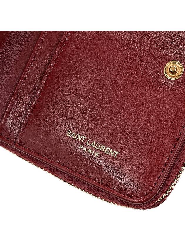 Cassandra Quilting Around Half Wallet Red - SAINT LAURENT - BALAAN 9