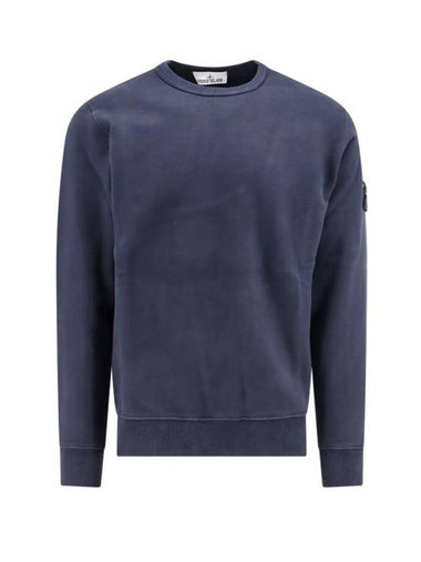 Wappen Patch Crew Neck Cotton Sweatshirt Navy - STONE ISLAND - BALAAN 1